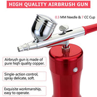 Snefe - Kit de aerógrafo, mini pistola compresora de aire, recargable, portátil, multiusos, pluma de aire con aguja de 0.012 in para maquillaje, tatuaje, decoración de uñas, coche, pintura, tarta, US, Rosado - Arteztik

