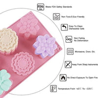 3 moldes de silicona para jabón de flores, 6 cavidades, molde para magdalenas, moldes con forma de flor, para hacer galletas de gelatina, chocolate, bandejas de jabón hechas a mano, color al azar - Arteztik
