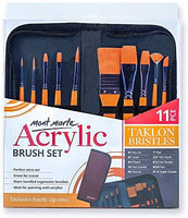 Mont Marte - Juego de 15 pinceles de pintura de primera calidad, incluye 15 pinceles diferentes en una caja enrollable con cierre magnético, apto para acuarela, acrílico y pintura al óleo - Arteztik
