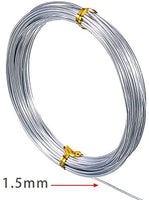 Alambre de aluminio plateado de 65.6 pies, suave y flexible de metal para manualidades manuales (0.079 in) - Arteztik
