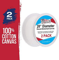 Estados Unidos Art Supply 16 inch de diámetro redondo 12 ounce imprimado gesso calidad profesional sin ácidos lona (paquete de 2) - Arteztik
