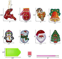 Cieovo - 8 llaveros de Navidad con diamantes de imitación, diseño 5D - Arteztik
