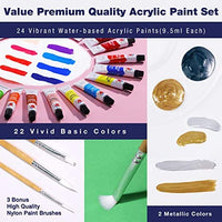 Juego de pintura acrílica 24 colores (24 x 0.3 fl oz cada uno) pintura no tóxica para telas para principiantes, niños, estudiantes, adultos pintura sobre roca, arcilla, lienzo, huevo, etc. (24 colores) - Arteztik
