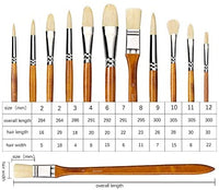 Fuumuui - Juego de 11 pinceles profesionales 100% naturales para pintura al óleo de gouache acrílico, cerdas de cerdas de cerdo de cerdo puro con una caja de transporte (amarillo) - Arteztik
