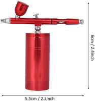 Portable Air-Brush Kit with Compressor - Air-Brush Paint Gun Kit - Cordless Airbrush Compressor, USB Rechargeable - Airbrush for Cake Decorating, Cookie, Models, Painting, Nail, Shoe, Clothing (Red) - Arteztik
