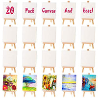 Audab - Juego de 20 lienzos de pintura de 3.9 x 3.9 in con mini caballete de madera - Arteztik

