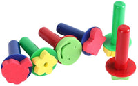 6 pcs niños aprendizaje temprano Mini Esponja Espuma pincel de pintura flor sello niños DIY Graffiti dibujo juguetes - Arteztik
