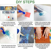 Kit de pintura de diamante 5D para adultos y niños, broca completa, redonda, con diamantes de imitación, arte abstracto, pintura al óleo, perfecto para decoración de la pared del hogar, regalo (12 x 16 pulgadas) - Arteztik
