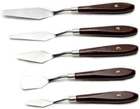5 piezas pintura mezclar raspador, Marrywindix espátula de acero inoxidable cuchillo de paleta pintura al óleo accesorios mezcla de color - Arteztik

