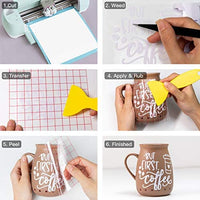 Cinta de transferencia para vinilo - 44.3 x 4.9 ft con rejilla de alineación roja para vinilo adhesivo Cricut Joy y Cricut, Silhouette Cameo papel de transferencia para vinilo para calcomanías, letreros, ventanas, pegatinas - Arteztik
