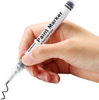 Bolígrafo de pintura blanca, 8 unidades de rotuladores de pintura acrílica de 0.028 in con 2 rotuladores permanentes de pintura de color blanco y negro, 2 dorados y 2 plateados para madera, tela, metal, plástico, cerámica, acrílico, punta extra fina - Arteztik
