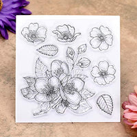 KWELLAM - Juego de 4 sellos de goma transparentes para álbum de fotos, diseño de flores de cerezo - Arteztik
