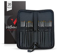 Juego de brochas de pintura Virtuoso, con detalles a mano, para acrílico, acuarela, óleo, incluye un estuche de lujo. - Arteztik
