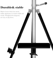 Caballete de metal Arrtx para artistas, soporte de metal, caballete de exhibición de hierro ultra grueso, fácil de transportar y configurar, altura ajustable de 35 a 82 pulgadas y peso de 3.3 libras, perfecto para artista de viaje - Arteztik
