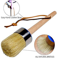 Cepillo de pintura de tiza y cera, para muebles, pintura profesional grande redonda hecha a mano con todas las cerdas naturales - Arteztik
