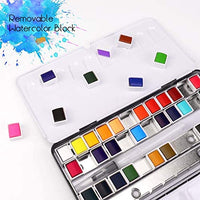 Artistas acuarela juego de pintura removible acuarela kits de pintura suministros de arte de pintura regalos para mujeres, adultos, niños, suministros de pintura profesional con paleta, acuarela pincel bolígrafos (24 colores) - Arteztik
