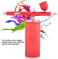 Juego de aerógrafos multiusos con compresor, mini pistola de aerosol de compresor de aire, pistola de aerógrafo de doble acción de 0.012 in, juego de capacidad de 7 cc para pintura artística tatuaje diseño de uñas, color negro - Arteztik
