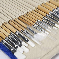 Conda - Juego de 24 pinceles de pintura de diferentes formas, mango ergonómico de madera profesional con estuche organizador para acuarela acrílica, pintura de roca - Arteztik
