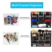 Wellerly Mesh Desk Organizer, Pencil Holder, Office Multi-Functional Desktop Organizer Collection - 9 Compartments with A Storage Rack - Markers Pen Holder for Office School Home Art Supply - Black - Arteztik
