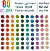 U.S. Art Supply - Juego de 80 botes de pintura acrílica de 0.1 fl oz, colores vivos para artistas, estudiantes, principiantes, pinturas de retrato en lienzo - Arteztik
