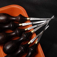 WUTA Beveler Pro - Cortador de bordes de piel (0.024 in, 1 pieza, kit de artesanía en cuero, mango de ébano DC53) - Arteztik
