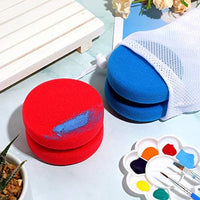 4 Pieces Paint Sponge Applicator Watercolors Sponges Applicator Artist Paint Sponge with 4 Mesh Bags for Painting Crafts Household (Blue, Red Sponge) - Arteztik
