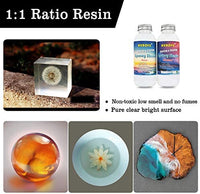 Kit de revestimiento de cristal transparente de resina epoxi 33.8 fl oz/38.4 oz – 2 piezas de resina de fundición para arte, manualidades, fabricación de joyas, mesas de río, guantes, taza de medición y palos de madera - Arteztik
