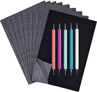 200 hojas de papel de carbono de grafito negro de transferencia de carbono (8.5 x 11.5 pulgadas), papel de calco con 5 lápices para repujado y puntero para madera, papel, lienzo (2 papel de carbono) - Arteztik
