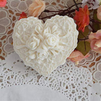 Silicona Jabón Art Clay Craft Molde forma de corazón delicado patrón floral - Arteztik
