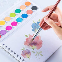 Transon Artist - Juego de 9 pinceles de acuarela redondos sintéticos para pintura acrílica, gouache, aceite, tempera, esmalte y pintura facial - Arteztik
