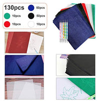 130 hojas de papel de carbono para trazado, transferencia de papel de carbono de grafito de papel de copia con 5 piezas de lápiz para repujado para madera, tela, papel, lienzo y otras superficies de arte de 8.3 x 11.8 in - Arteztik

