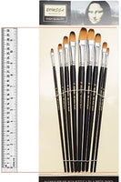 Filbert - Juego de 9 pinceles de pintura para artistas, de nailon, con mango largo, para aceites, acrílicos, gouache y acuarela - Arteztik
