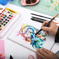 Dainayw - Juego de pinceles de acuarela, 4 tamaños, profesionales, redondos, de pelo de ardilla y de caballo, mezcla de pintura sintética, para pintura artística, gouache, lavar/mopa, suministros de calidad de artista - Arteztik
