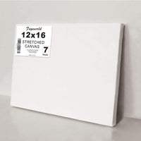 Tableros de lienzo para pintura estirada de 12.0 x 16.0 in, lienzos de arte en blanco para pintura al óleo y acrílico, 100% algodón, paquete de 7 - Arteztik
