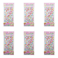 YYaaloa Paquete de 6 hojas 1500 + redondas coloridas con diamantes de imitación, autoadhesivas, para manualidades, cuerpo, uñas, boda, decoración, etc. (6 hojas-02) - Arteztik
