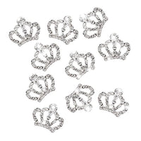 Rosenice - 10 adornos de corona de cristal para decoración de manualidades (plateada) - Arteztik
