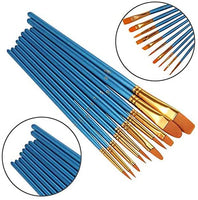 Suproot Juego de pinceles de pintura, 10 pinceles planos para acuarela, aceite, pintura acrílica y manualidades, uñas, pintura facial (cepillo azul) (negro) - Arteztik
