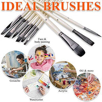 DUGATO - Juego de 10 pinceles de pintura para pintura acrílica, acuarela, pintura de gouache, por números, arte facial y corporal, kits de pintura profesional en miniatura con puntas de nailon sintético antidesprendimiento - Arteztik
