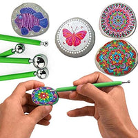 ABenkle 10 herramientas de punteo para pintura de roca, arcilla para modelar arte en relieve (verde) - Arteztik
