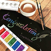 Kuretake GANSAI TAMBI Acuarela Estrellada, Perla, GEM 6 Colores Triple Pack, Oro, Plata, mica, Creamy-Smooth, Artesanía, Calidad Profesional de Tinta de Pigmento para Artistas y Artesanía, Certificado AP, - Arteztik
