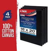 US Art Supply 11 x 14 inch Calidad Profesional sin ácidos Perfil lona 6-Pack – 3/4 12 onza PRIMED Gesso – (1 Full Caso de 6 Individuales Lienzos) - Arteztik
