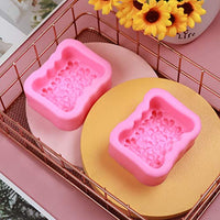 2 moldes de jabón de silicona 3D para velas, fondant decoración de pasteles, chocolate, dulces, azúcar, gelatina, barra de loción, arcilla Ploymer - Arteztik
