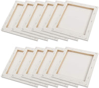 Lienzo estirado de 7.9 x 7.9 in – Lienzo enmarcado en blanco para pintar – Paquete de 12 – Lienzo de arte triple imprimado para niños, adultos, estudiantes y profesionales - Arteztik
