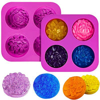 Palksky - Molde de silicona con 4 cavidades para jabón de flores, para bomba, cera de abejas, barras de loción - Arteztik
