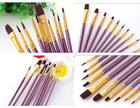 Juego de pinceles de pintura, 10 pinceles planos para acuarela, aceite, pintura acrílica y manualidades, uñas, pintura facial (cepillo negro) - Arteztik
