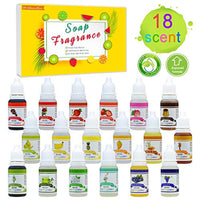 Juego de 18 aceites aromáticos de jabón líquido para bombas de baño, suministros para hacer jabón, limo – concentrado de grado alimentario jabón aromatizante bomba de baño perfumes para cosméticos, artesanías – 0.3 fl oz cada uno - Arteztik
