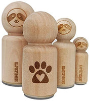 Sello de goma con diseño de huella de perro con corazón para estampar planificadores de manualidades. - Arteztik
