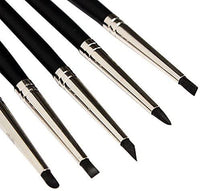 comiart Artista Esculturales Suministros Herramientas Conjunto, 5pcs Tamaño 0 Color de silicona Shaper pintura Brochas + 1pcs Professional Detalle Aguja + 1pcs Feather Wire textura metal cepillos - Arteztik
