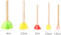 20 Pcs Assorted Size Round and Star Stencil Paint Foam Sponge Sets, Wooden Handle Foam Brush Furniture Art Crafts Painting Tool Supplies Painting Stippler Set DIY Painting Tools in 5 Sizes - Arteztik

