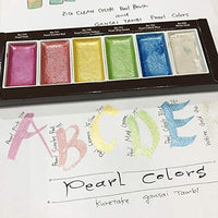 Kuretake GANSAI TAMBI Acuarela Estrellada, Perla, GEM 6 Colores Triple Pack, Oro, Plata, mica, Creamy-Smooth, Artesanía, Calidad Profesional de Tinta de Pigmento para Artistas y Artesanía, Certificado AP, - Arteztik

